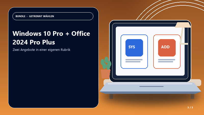 Windows 10 Pro + Office 2024 Pro Plus — Anwendungsszene
