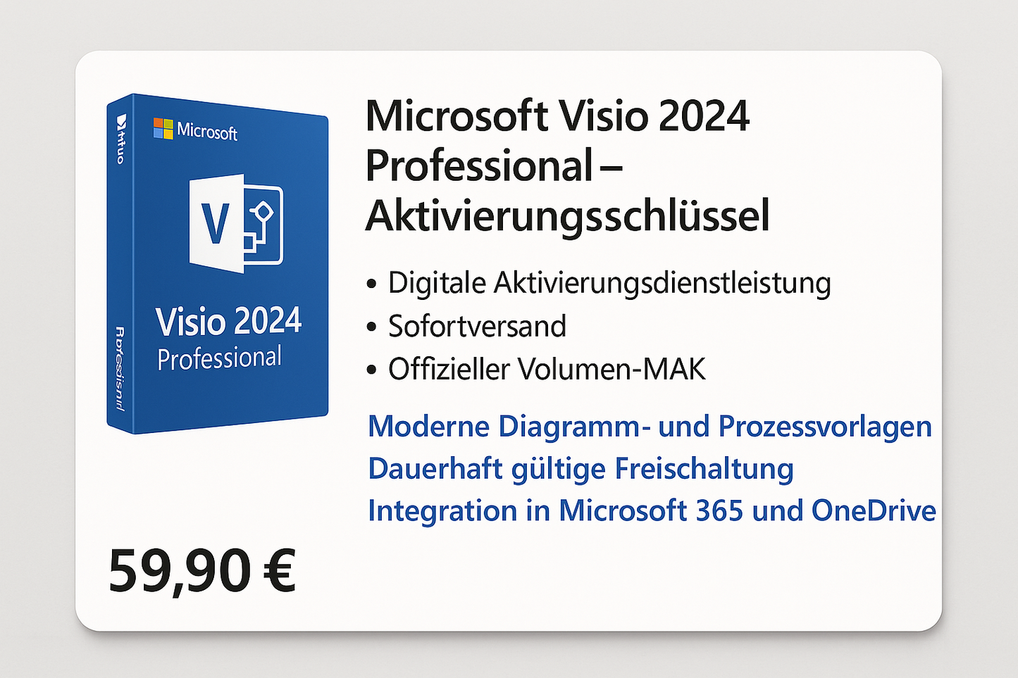 Microsoft Visio 2024 Professional Features Übersicht – Datenanalyse-Software PE Premium-Electronics.eu Details