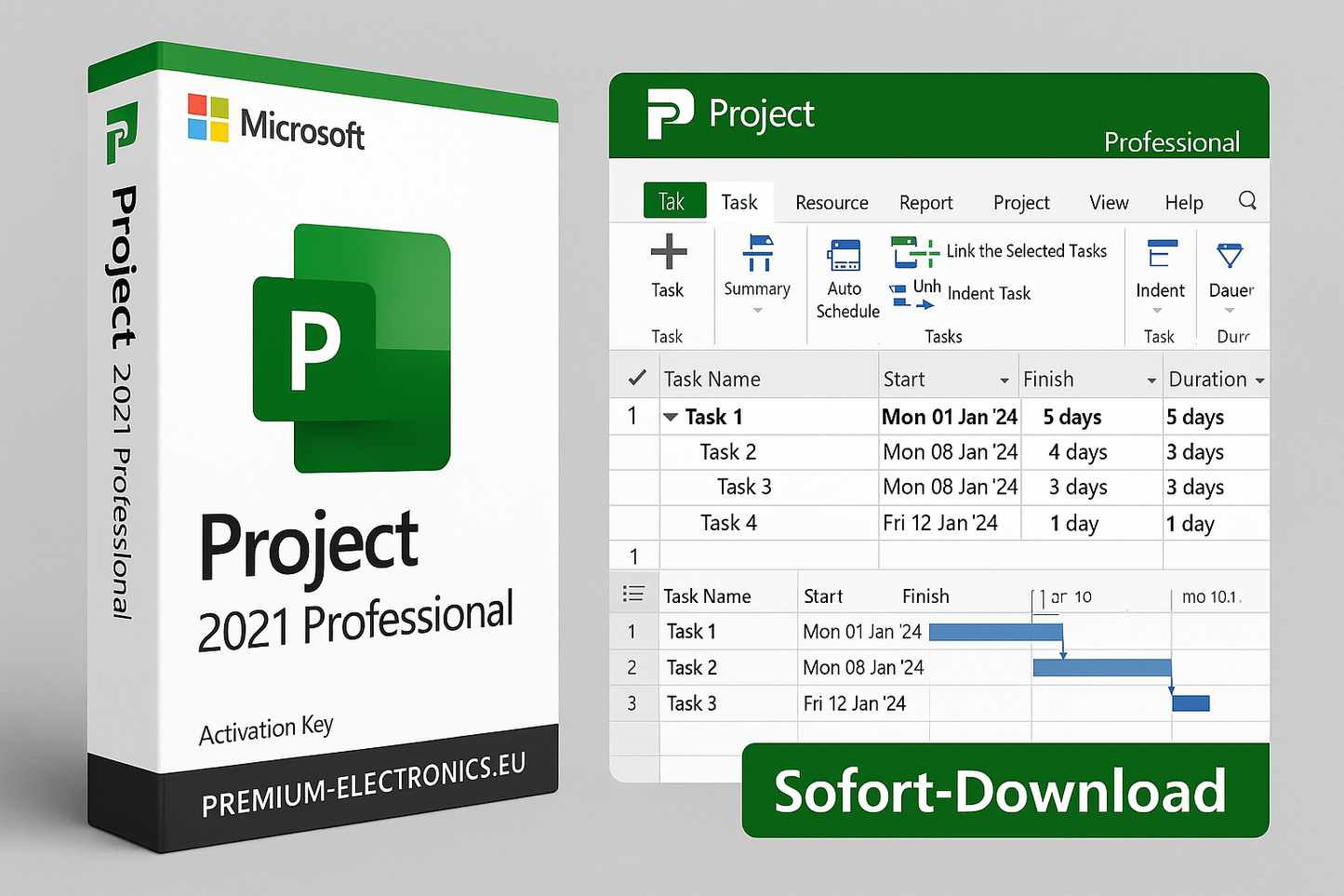 Microsoft Project 2021 Professional Features Übersicht – Datenanalyse-Software PE Premium-Electronics.eu Details