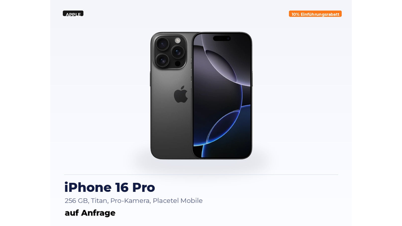 Apple iPhone 16 Pro – 256 ГБ | вкл. SIM-карту Placetel Mobile