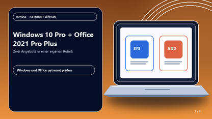 Windows 10 Pro + Office 2021 Pro Plus — Produktübersicht