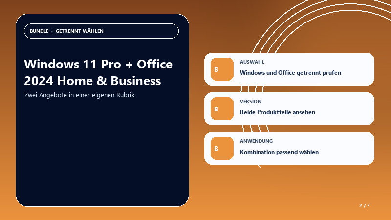 Windows 11 Pro + Office 2024 Home & Business — Auswahlhilfe