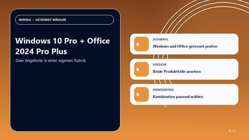 Windows 10 Pro + Office 2024 Pro Plus — Auswahlhilfe