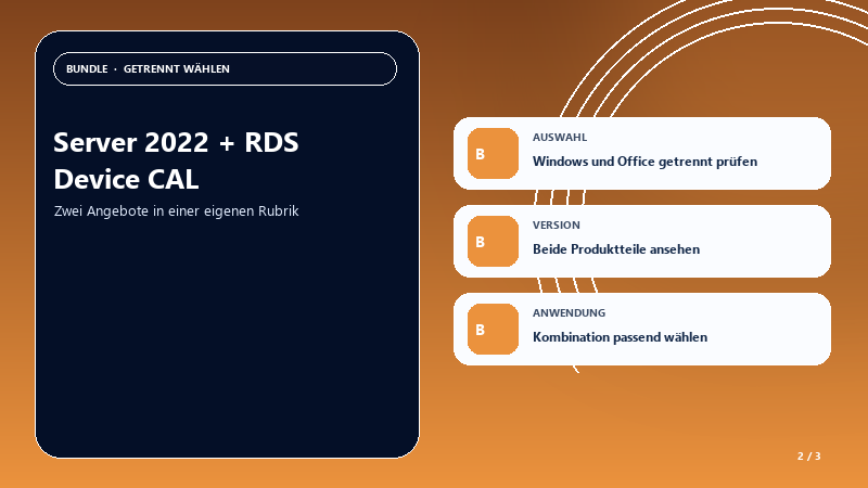 Server 2022 + RDS Device CAL — Auswahlhilfe
