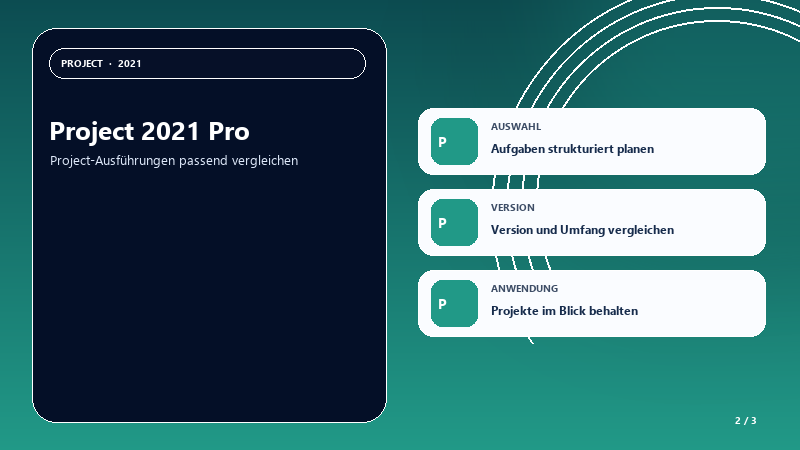 Project 2021 Pro — Auswahlhilfe
