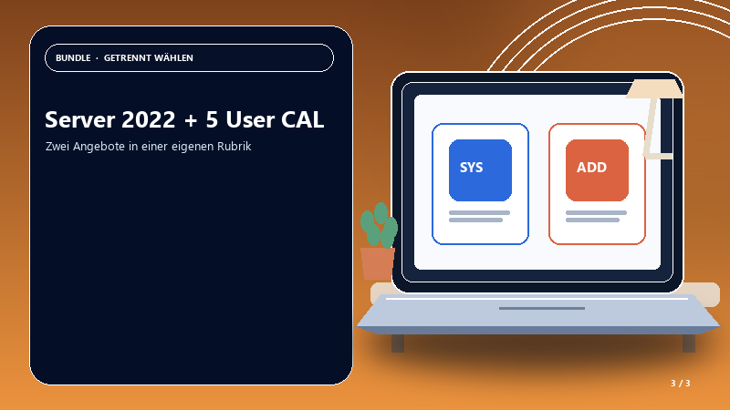 Server 2022 + 5 User CAL — Anwendungsszene