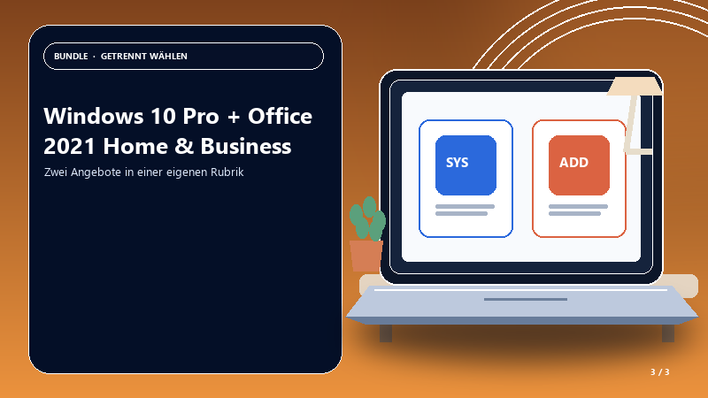 Windows 10 Pro + Office 2021 Home & Business — Anwendungsszene