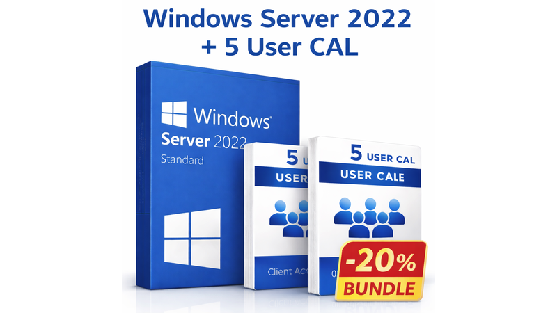 Windows Server 2022 + 5 User CAL – Bundle von PE Premium-Electronics.EU kaufen | PE Digital Networks