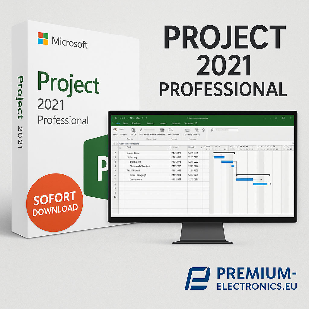 Microsoft Project 2021 Professional Benutzeroberfläche – Datenanalyse-Software Dashboard Screenshot