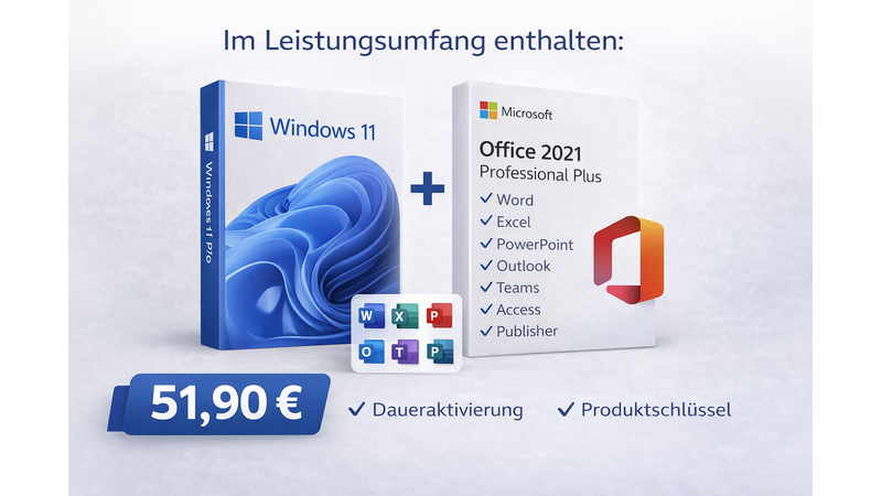 Windows 11 Pro + Office 2021 professional Plus – Bundle von PE Premium-Electronics.EU kaufen | PE Digital Networks