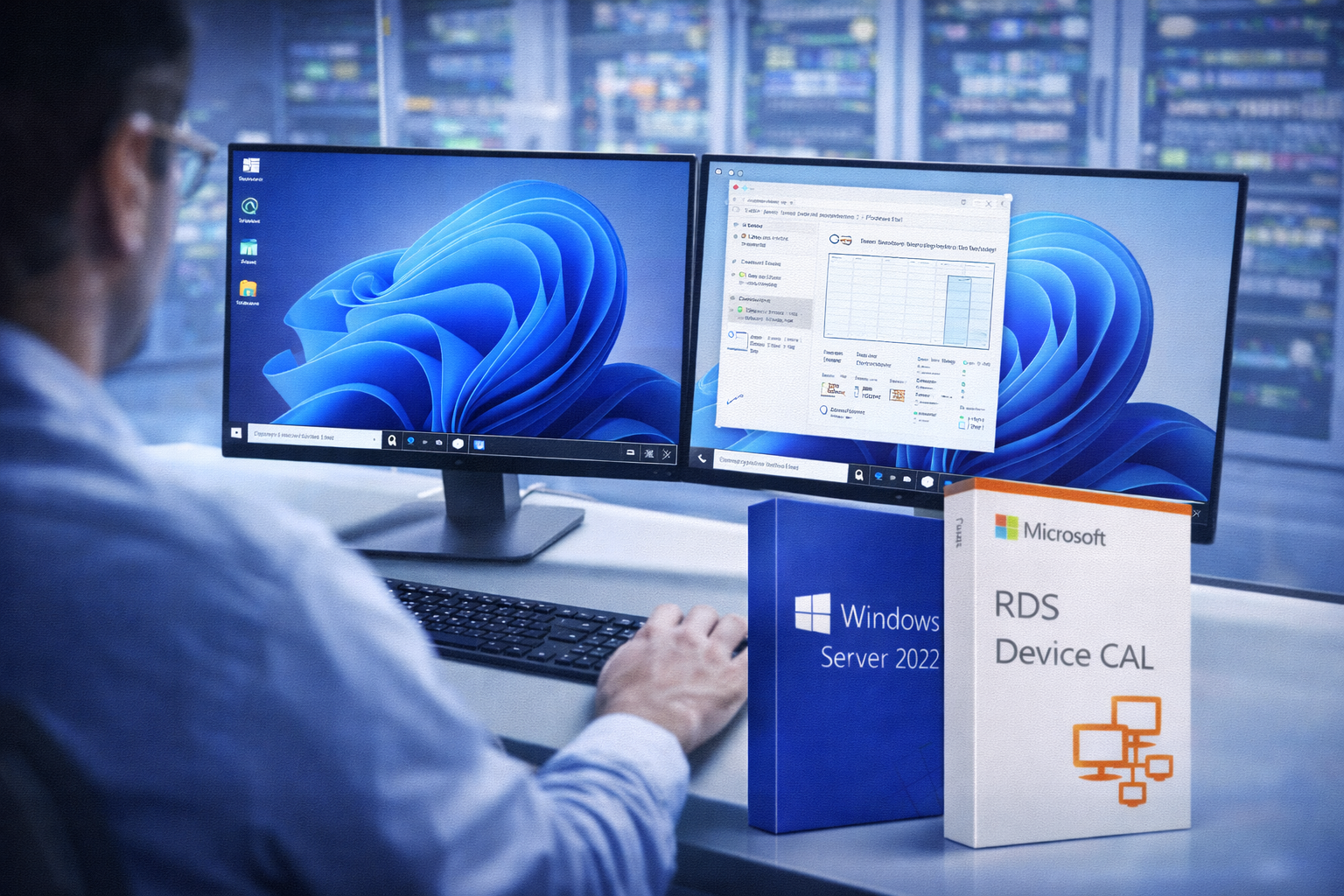 Windows Server 2022 + RDS Device CAL Benutzeroberfläche – Bundle Dashboard Screenshot