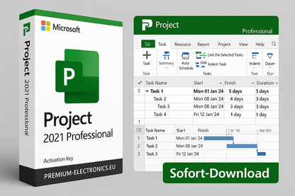 Microsoft Project 2021 Professional Features Übersicht – Datenanalyse-Software PE Premium-Electronics.eu Details