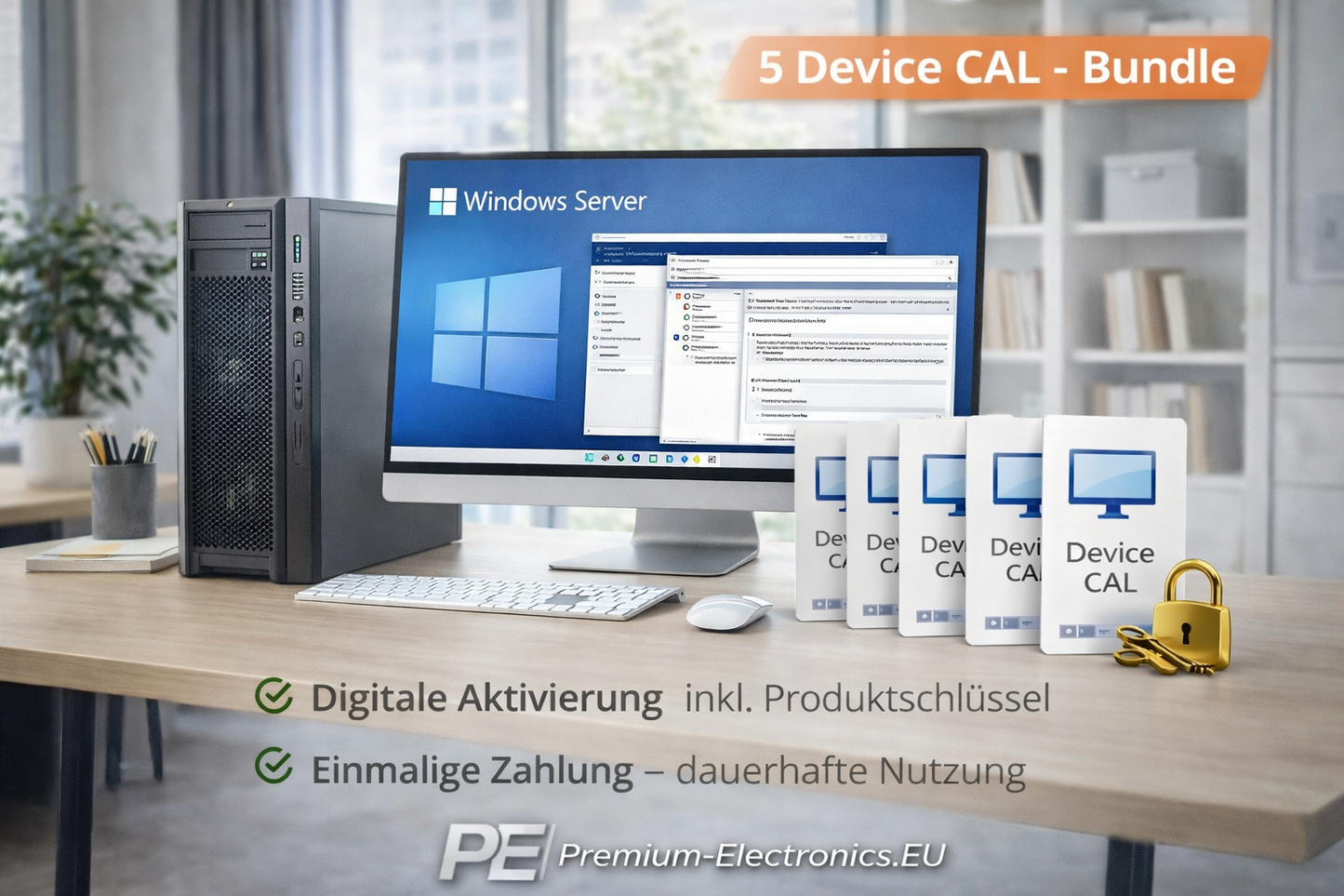 Windows Server 2022 + 5 Device CAL Benutzeroberfläche – Bundle Dashboard Screenshot