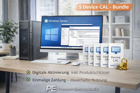 Windows Server 2022 + 5 Device CAL Benutzeroberfläche – Bundle Dashboard Screenshot