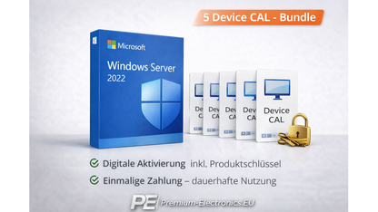 Windows Server 2022 + 5 Device CAL – Bundle von PE Premium-Electronics.EU kaufen | PE Digital Networks