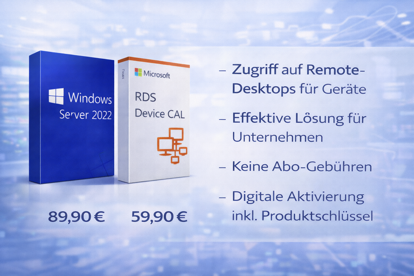 Windows Server 2022 + RDS Device CAL Features Übersicht – Bundle PE Premium-Electronics.EU Details
