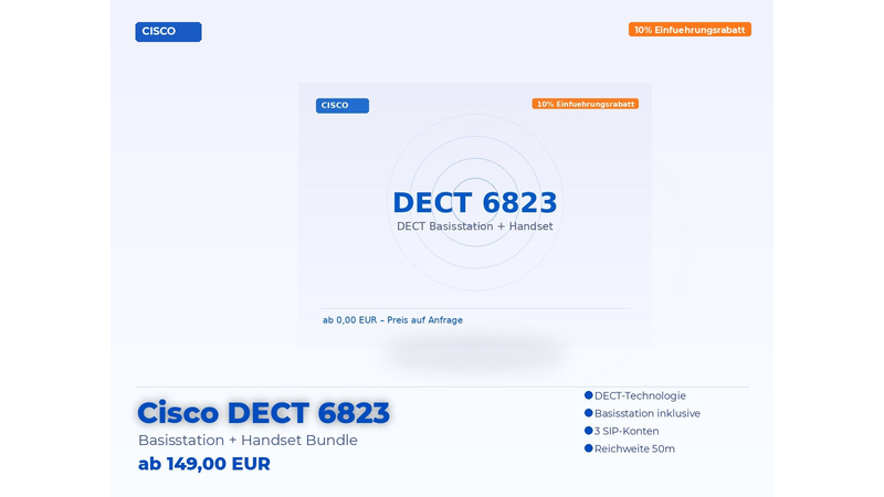 Cisco 6823 DECT Bundle – базовая станция + трубка