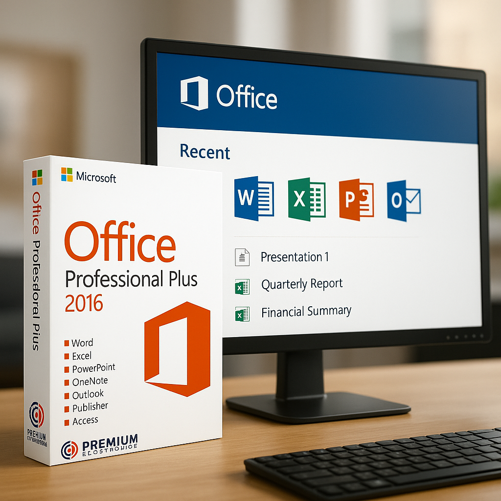 Microsoft Office 2016 Professional Plus Benutzeroberfläche – Office Suite Dashboard Screenshot