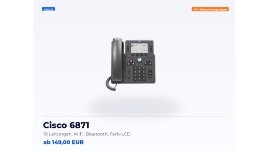 Cisco 6871 – 10 Leitungen, WiFi, Bluetooth, Farb-LCD