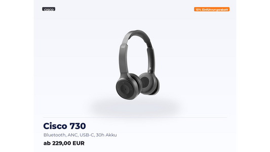 Cisco 730 – Bluetooth, ANC, USB-C, 30h Akku