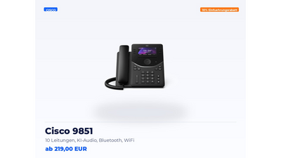 Купить или арендовать IP-телефон Cisco 9851 с ИИ, Bluetooth и WiFi