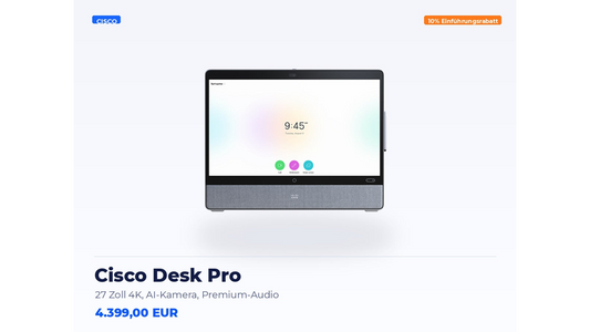 Cisco Desk Pro – 27 Zoll 4K, AI-Kamera, Premium-Audio