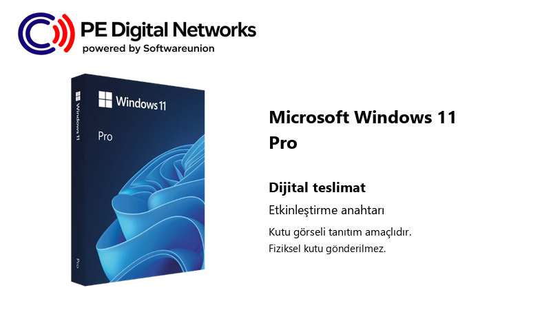 Windows 11 Pro · Dijital teslimat · fiziksel kutu gönderilmez